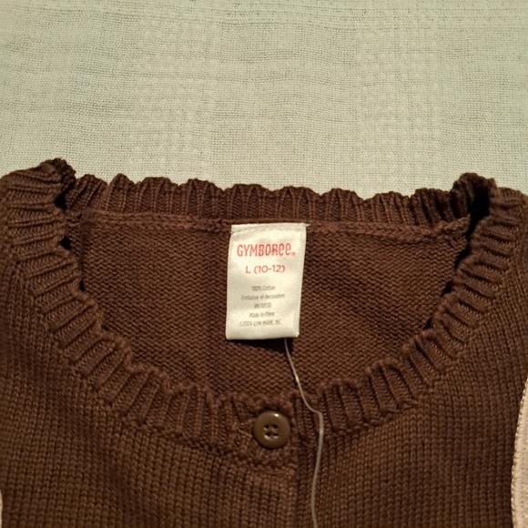 Gymboree girls size Large or 10-12 brown ballet designed sweater, New - Picture 3 of 5